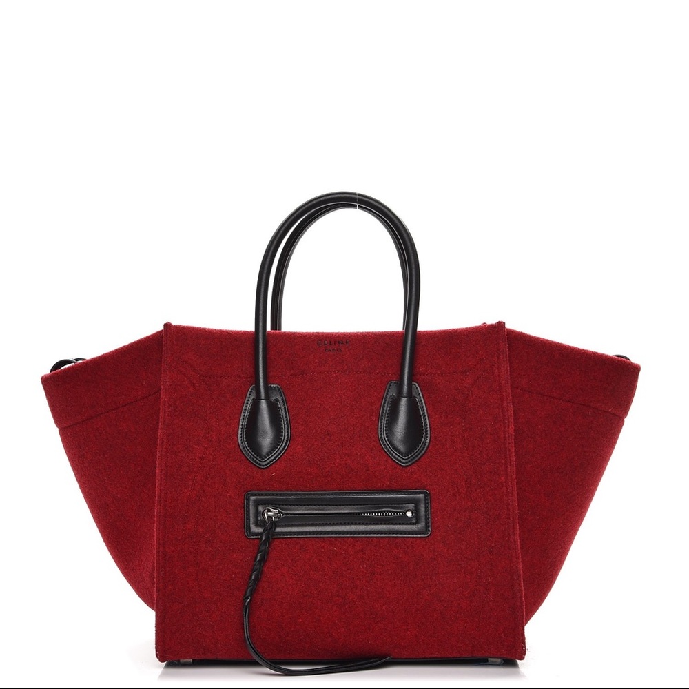 Celine Red/Black Phantom Luggage Tote